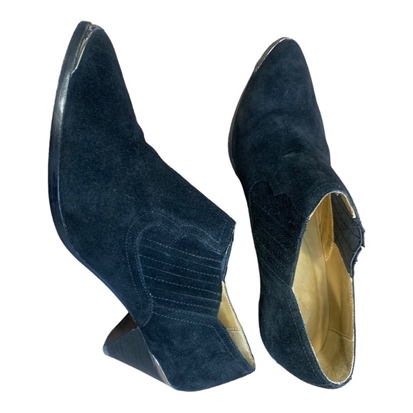 Joie Barleena Black Suede Leather Booties Heeled Size 39.5 / US 9 - Picture 2 of 7